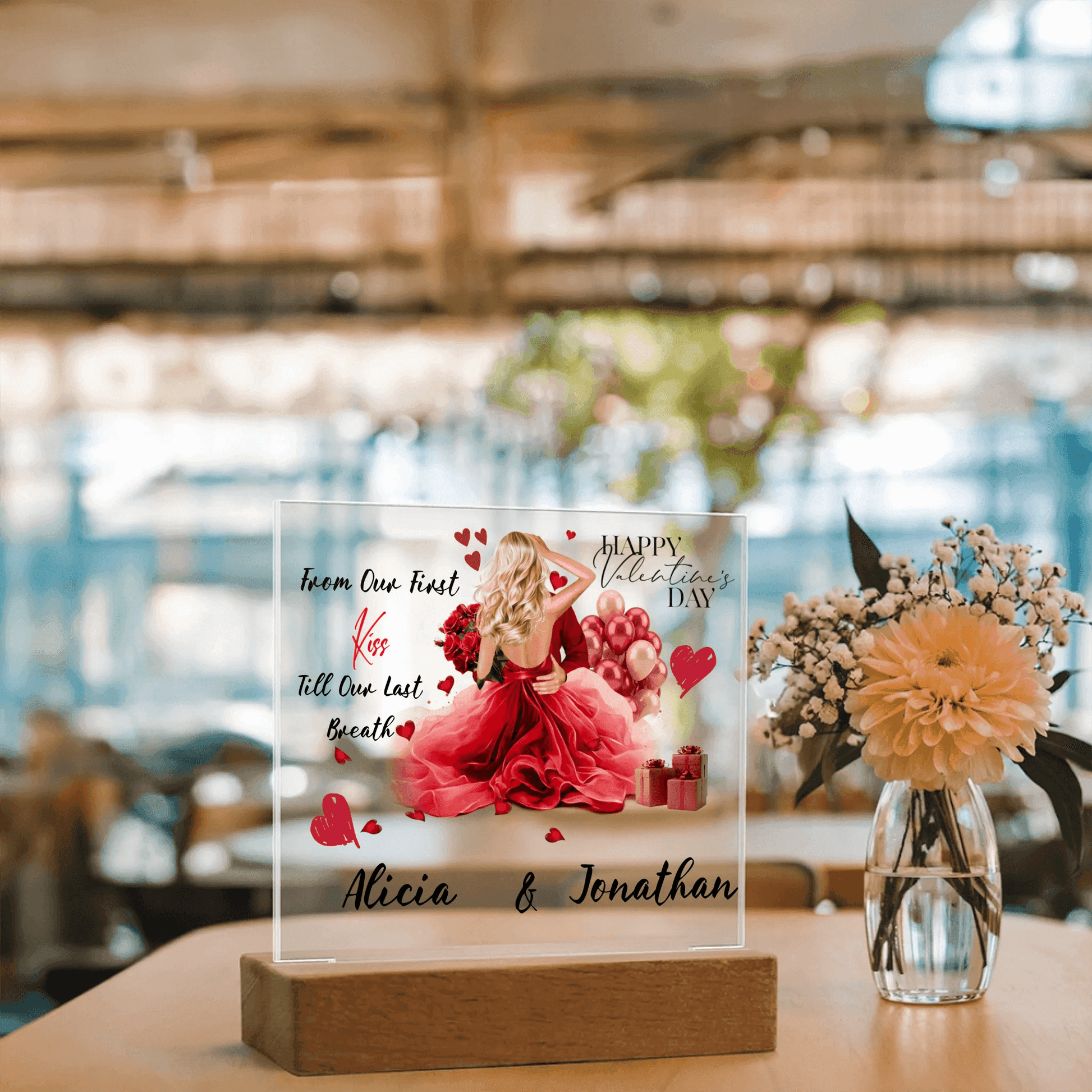 Personalized Square Plaque – A Romantic Valentine's Day or Anniversary Gift, Gift For Her, Gift For Couples - Eshaarya