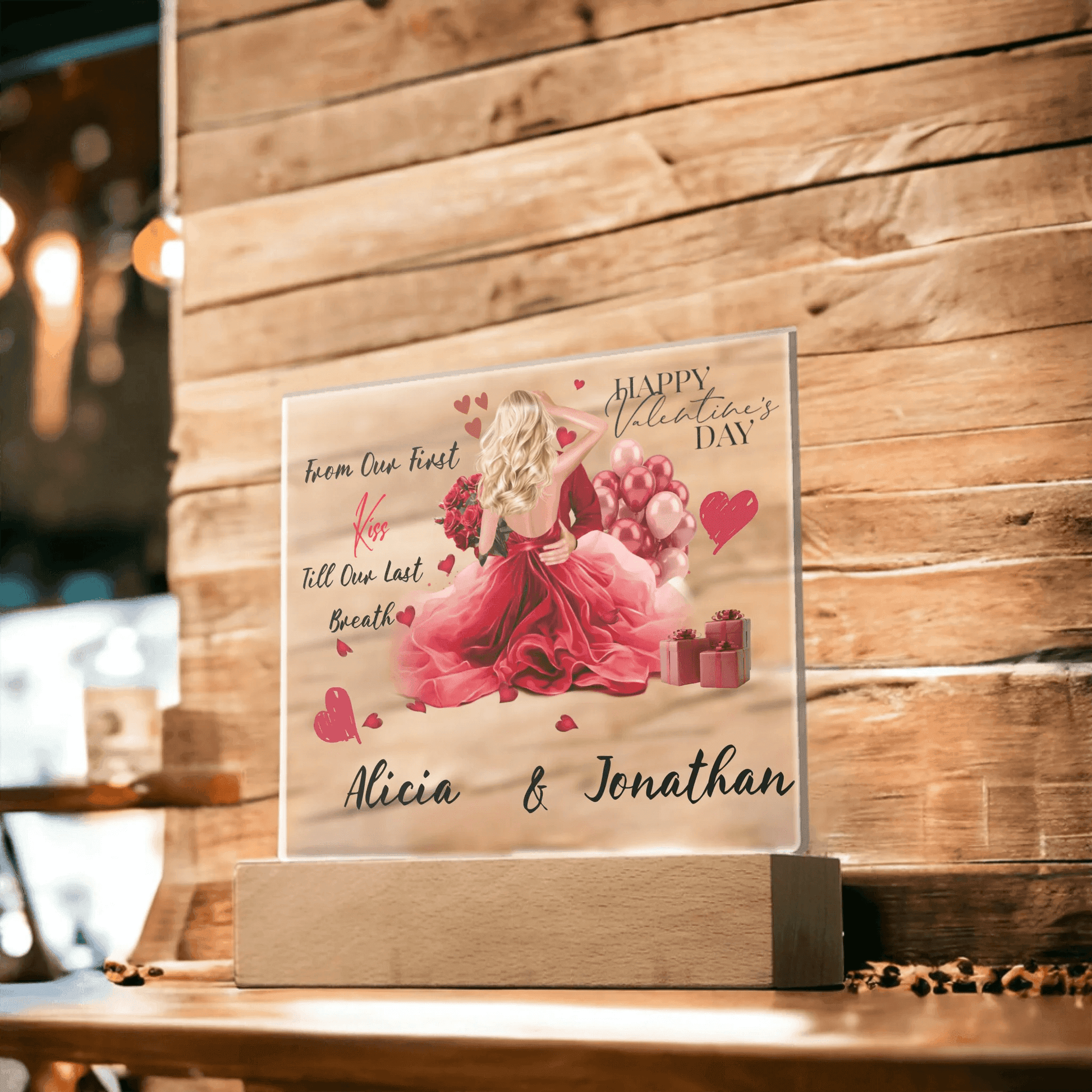 Personalized Square Plaque – A Romantic Valentine's Day or Anniversary Gift, Gift For Her, Gift For Couples - Eshaarya