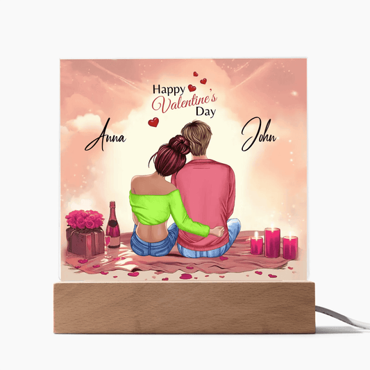Personalized Romantic Acrylic Plaque – A Timeless Valentine’s Day Gift! - Gift for Couples, Gift For Her, Gift for Wife, Gift for Girlfriend. - Eshaarya