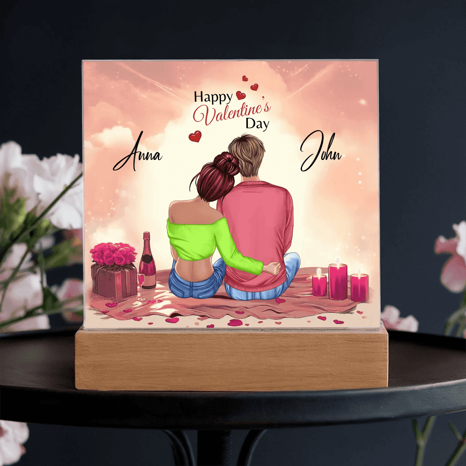 Personalized Romantic Acrylic Plaque – A Timeless Valentine’s Day Gift! - Gift for Couples, Gift For Her, Gift for Wife, Gift for Girlfriend. - Eshaarya