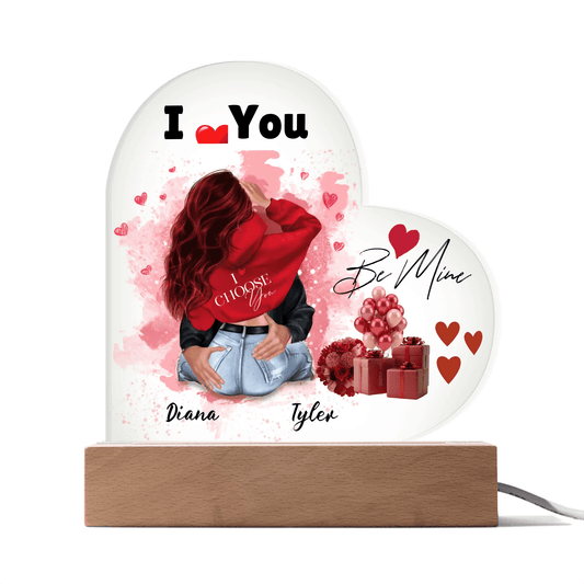 Personalized Heart-Shaped Acrylic Plaque – A Romantic Valentine's Day Gift, Gift For Her, Valentine's Day Gift For Couples - Eshaarya