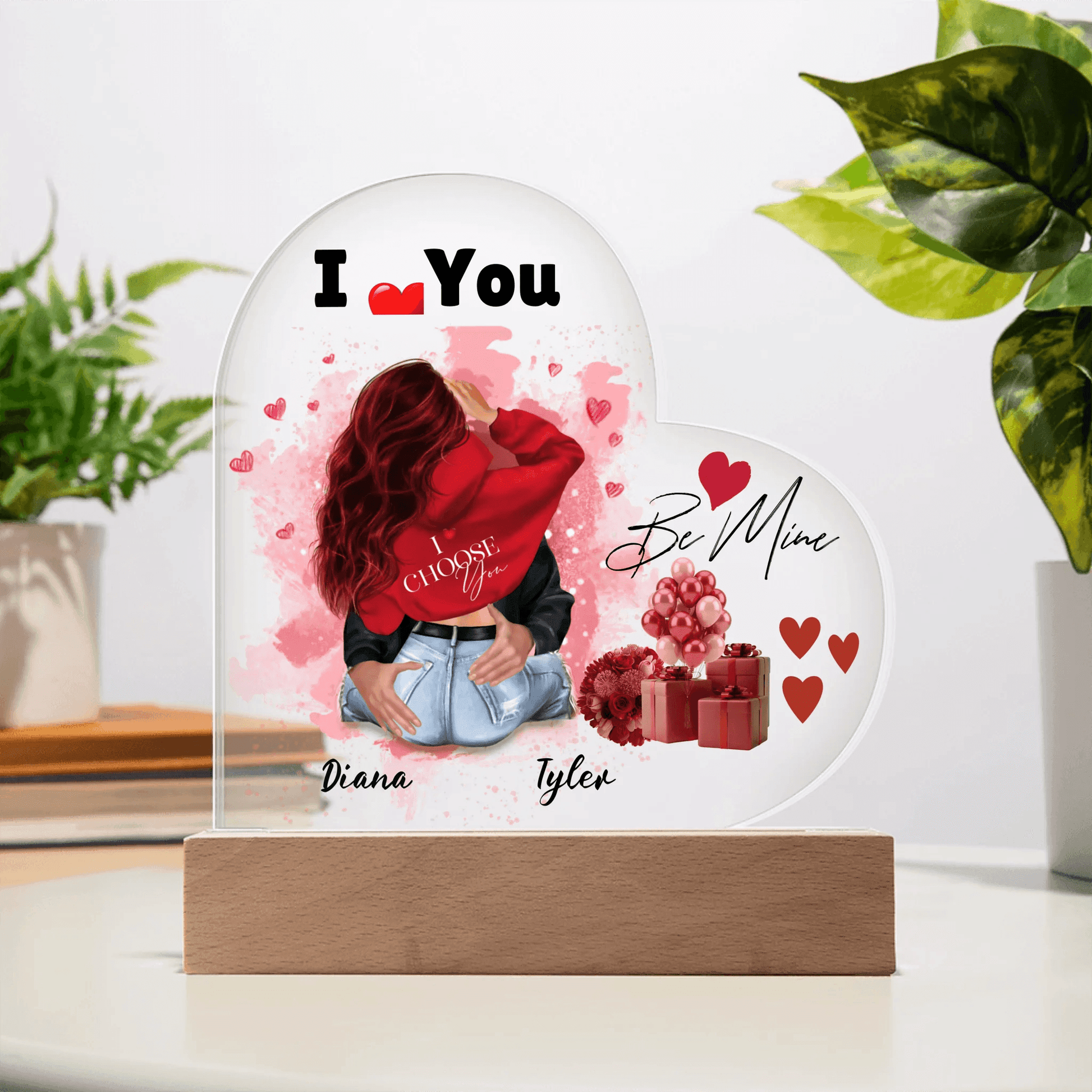 Personalized Heart-Shaped Acrylic Plaque – A Romantic Valentine's Day Gift, Gift For Her, Valentine's Day Gift For Couples - Eshaarya