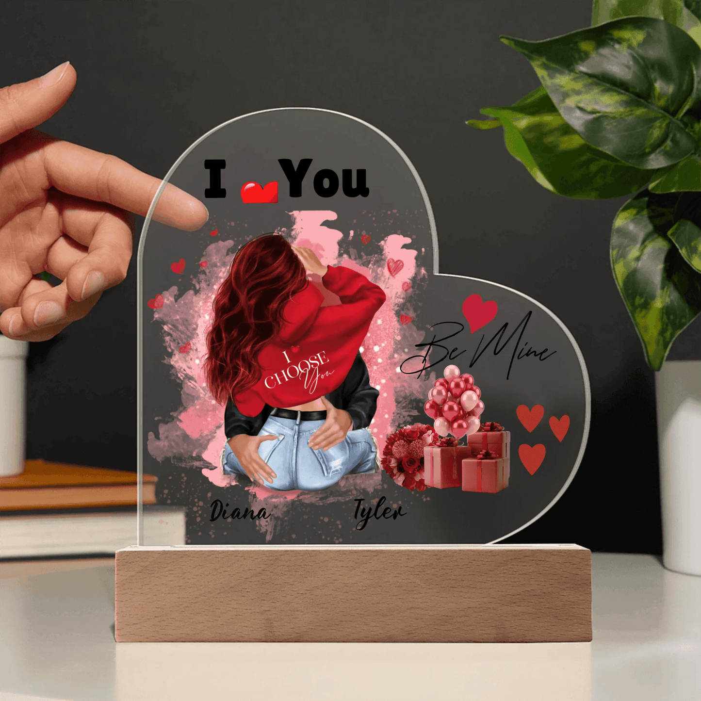 Personalized Heart-Shaped Acrylic Plaque – A Romantic Valentine's Day Gift, Gift For Her, Valentine's Day Gift For Couples - Eshaarya
