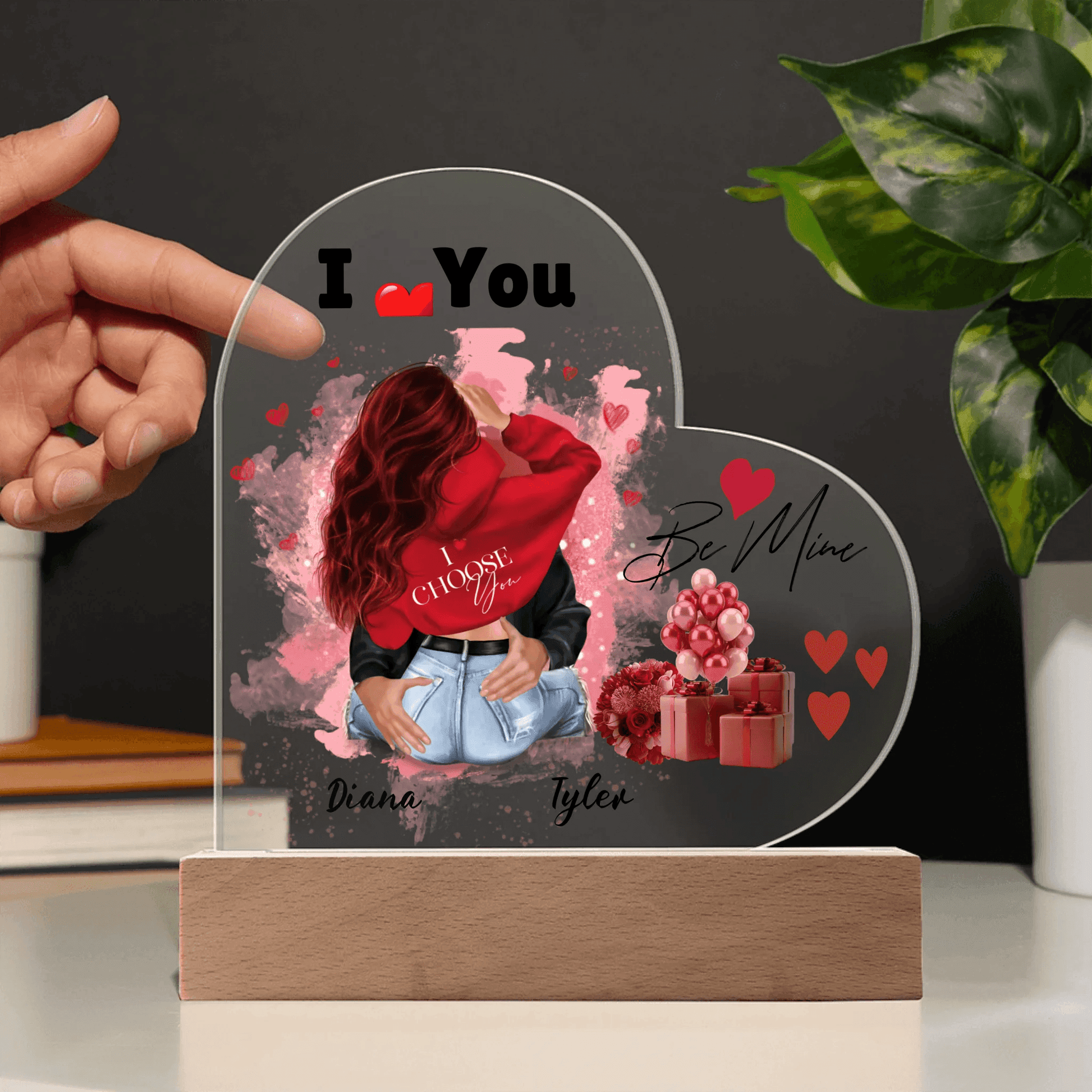 Personalized Heart-Shaped Acrylic Plaque – A Romantic Valentine's Day Gift, Gift For Her, Valentine's Day Gift For Couples - Eshaarya