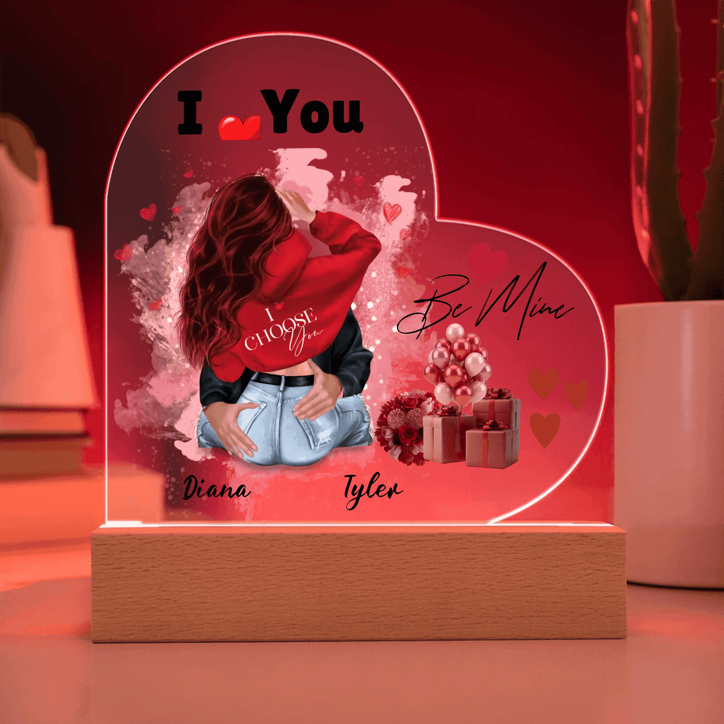 Personalized Heart-Shaped Acrylic Plaque – A Romantic Valentine's Day Gift, Gift For Her, Valentine's Day Gift For Couples - Eshaarya