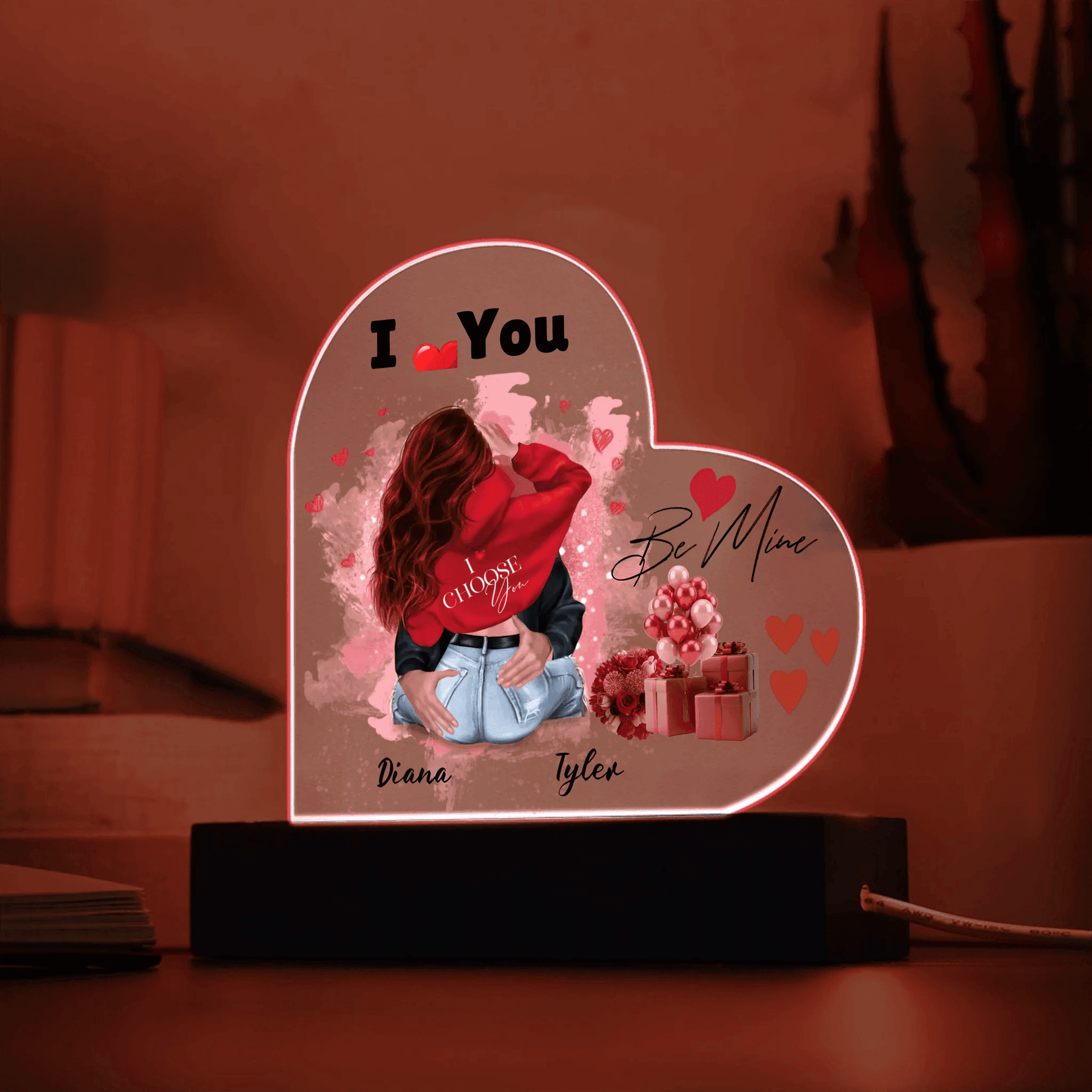 Personalized Heart-Shaped Acrylic Plaque – A Romantic Valentine's Day Gift, Gift For Her, Valentine's Day Gift For Couples - Eshaarya
