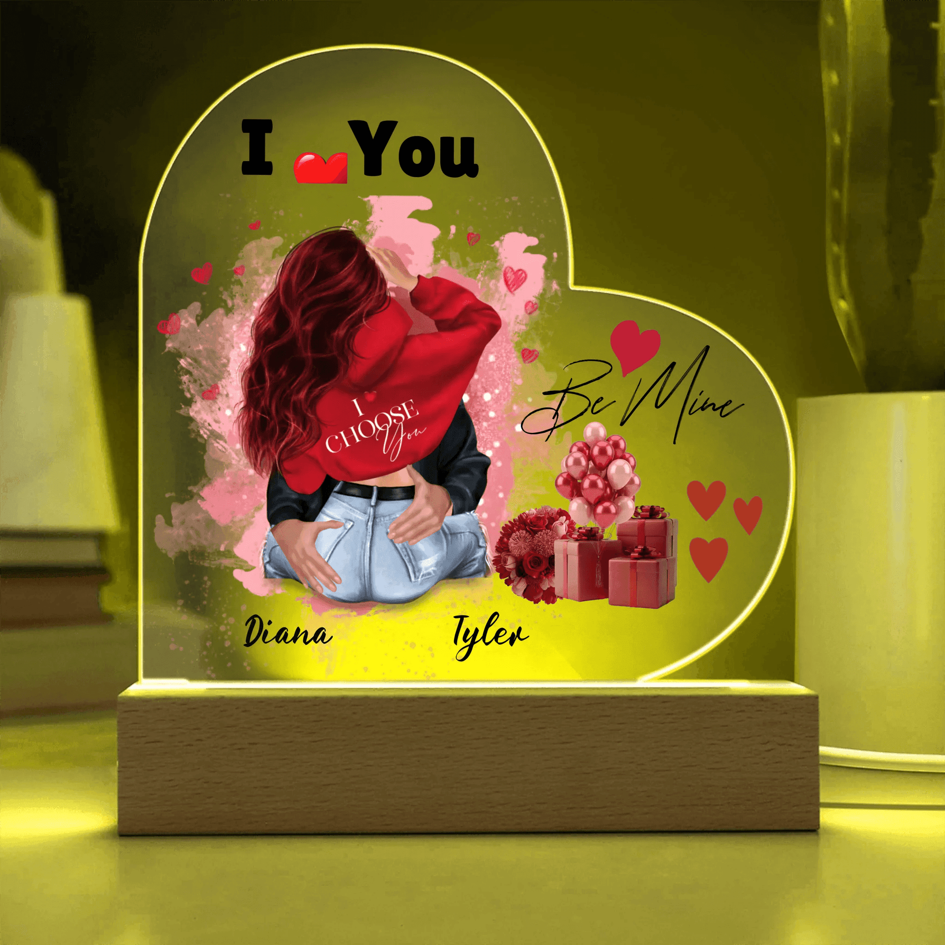 Personalized Heart-Shaped Acrylic Plaque – A Romantic Valentine's Day Gift, Gift For Her, Valentine's Day Gift For Couples - Eshaarya