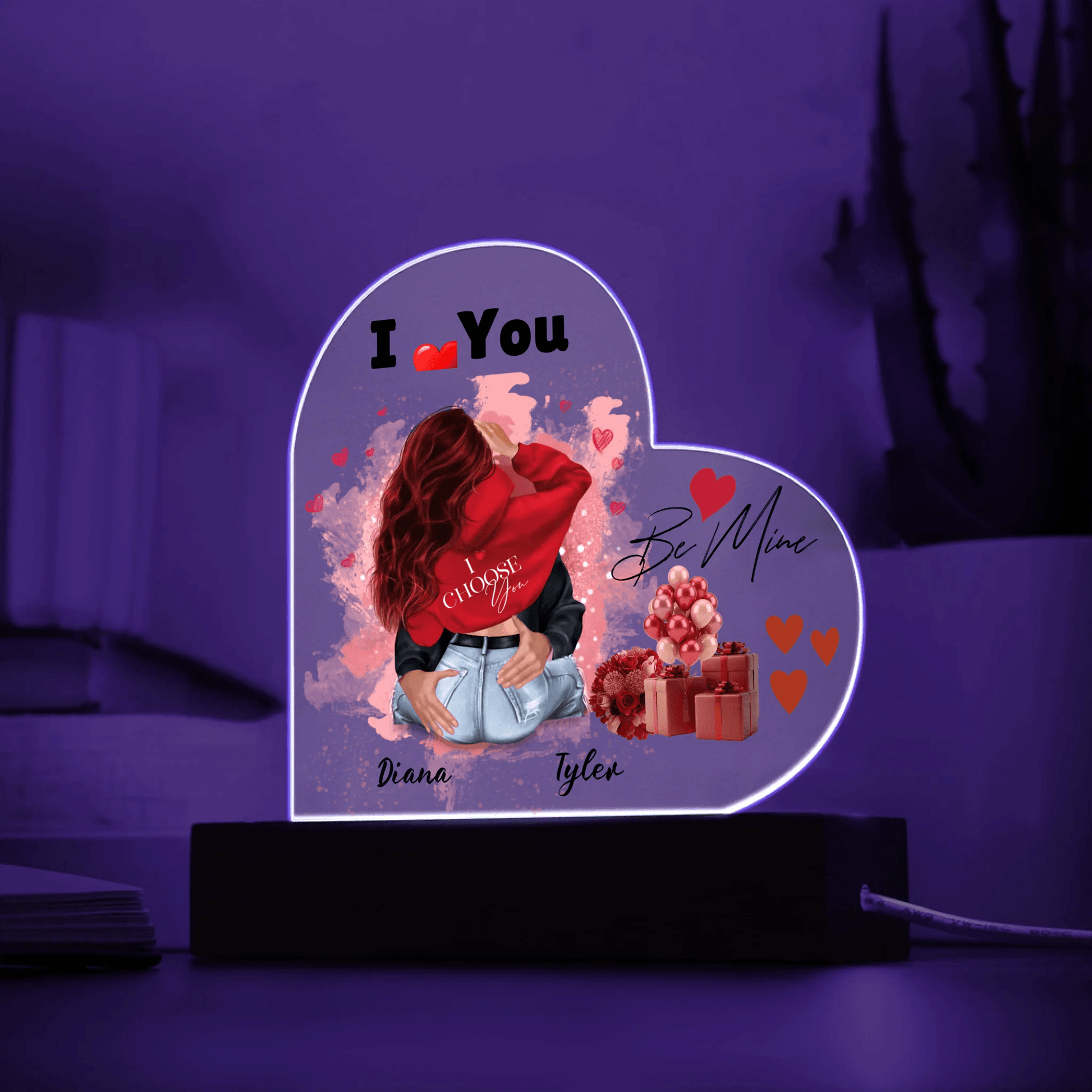 Personalized Heart-Shaped Acrylic Plaque – A Romantic Valentine's Day Gift, Gift For Her, Valentine's Day Gift For Couples - Eshaarya