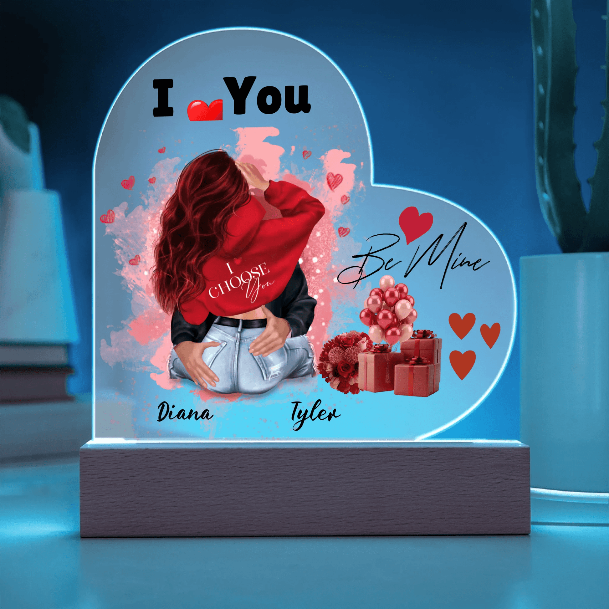 Personalized Heart-Shaped Acrylic Plaque – A Romantic Valentine's Day Gift, Gift For Her, Valentine's Day Gift For Couples - Eshaarya