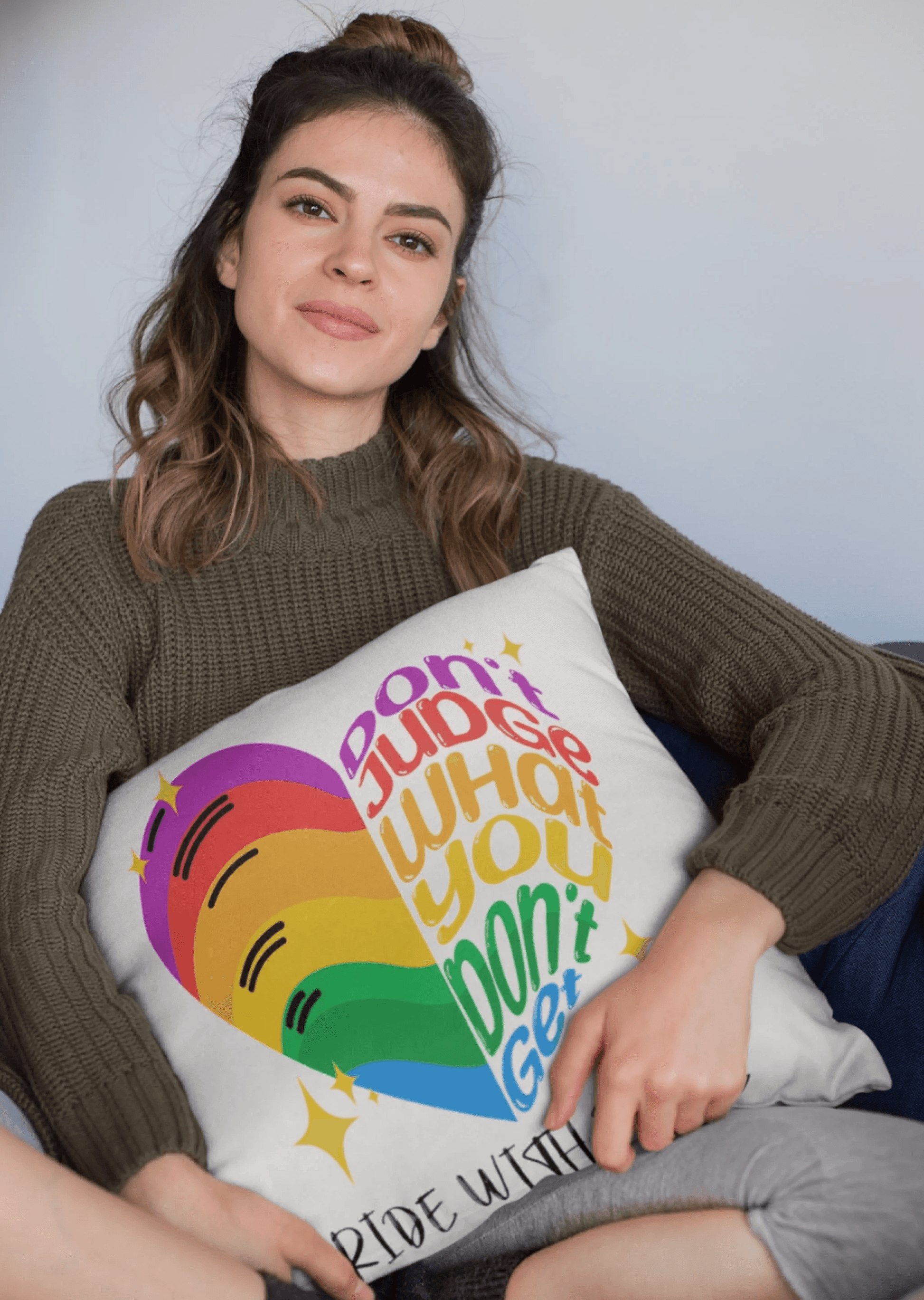 Love & Pride: All-Over Print Throw Pillow | Gift for Boyfriend | Gift For Girlfriend - Eshaarya