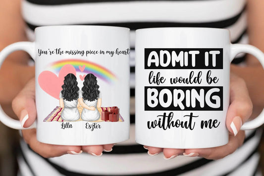 LGBTQ Couple Mug – “Admit It Life Would Be Boring Without Me” | Unique Gift for Partners & Friend - Eshaarya