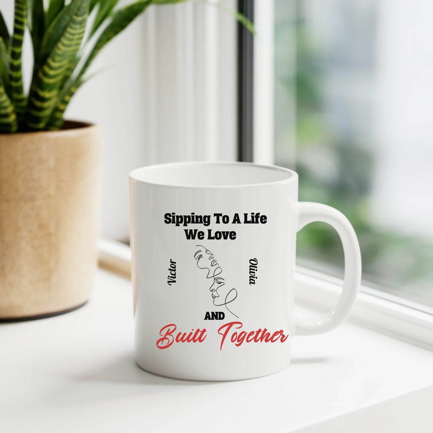 Personalized Ceramic Mug - Sipping to a Life We Love - A Perfect Birthday and Anniversary Gift to Surprise your Partner - Eshaarya