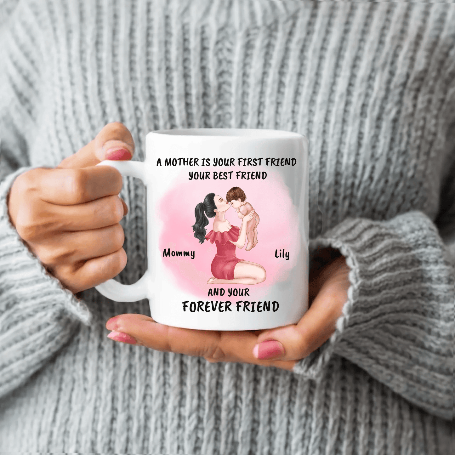 Personalized Mug for Mother and Baby - A Mother is your best friend | Mother's Day Gift - Eshaarya