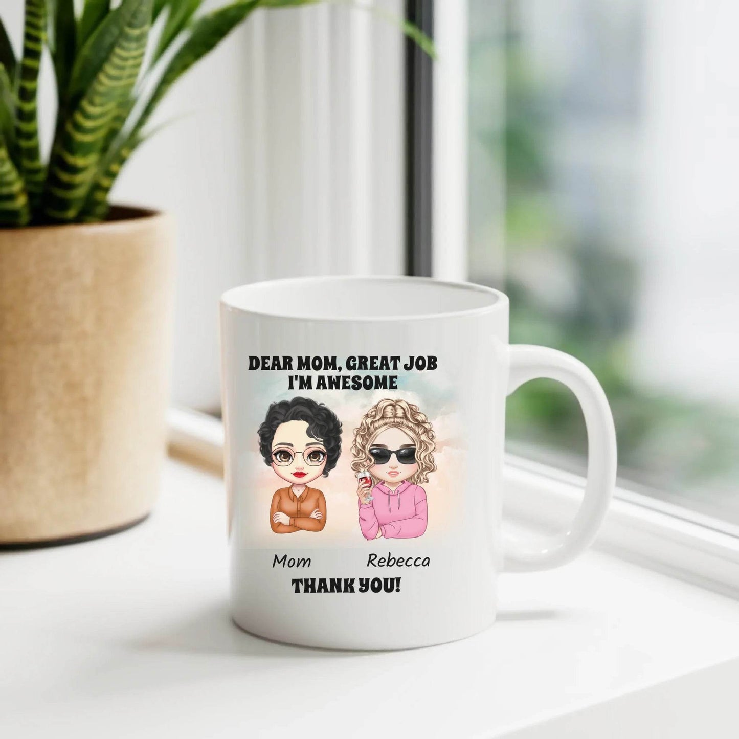 Personalized Mug for Mothers – Dear Mom, Great Job, We Are Awesome – Perfect Gift for Mother’s Day, Birthdays, and Appreciation - Eshaarya