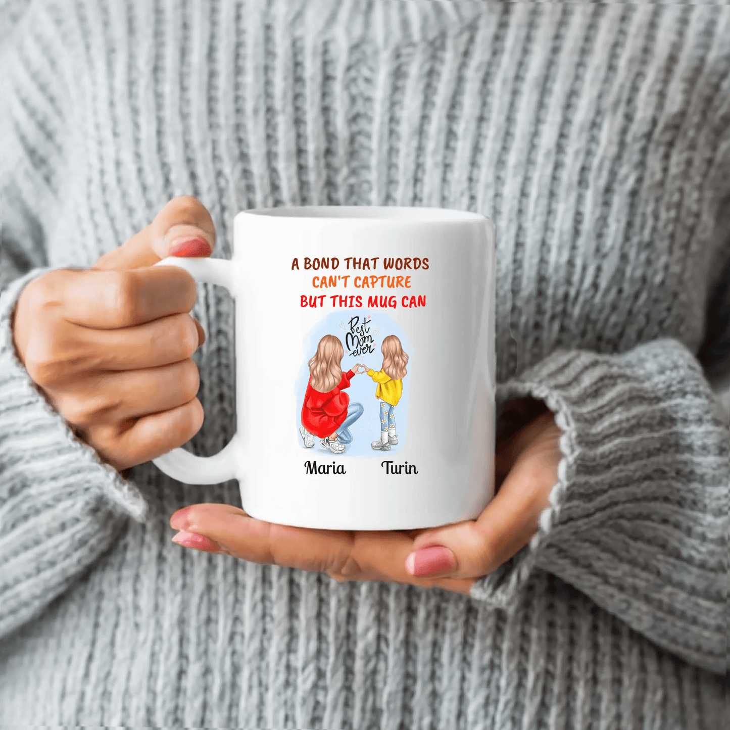 Personalized Gift for Mothers with a print ‘A Bond That Words Can’t Capture, But This Mug Can’ | Gift for Mom - Eshaarya