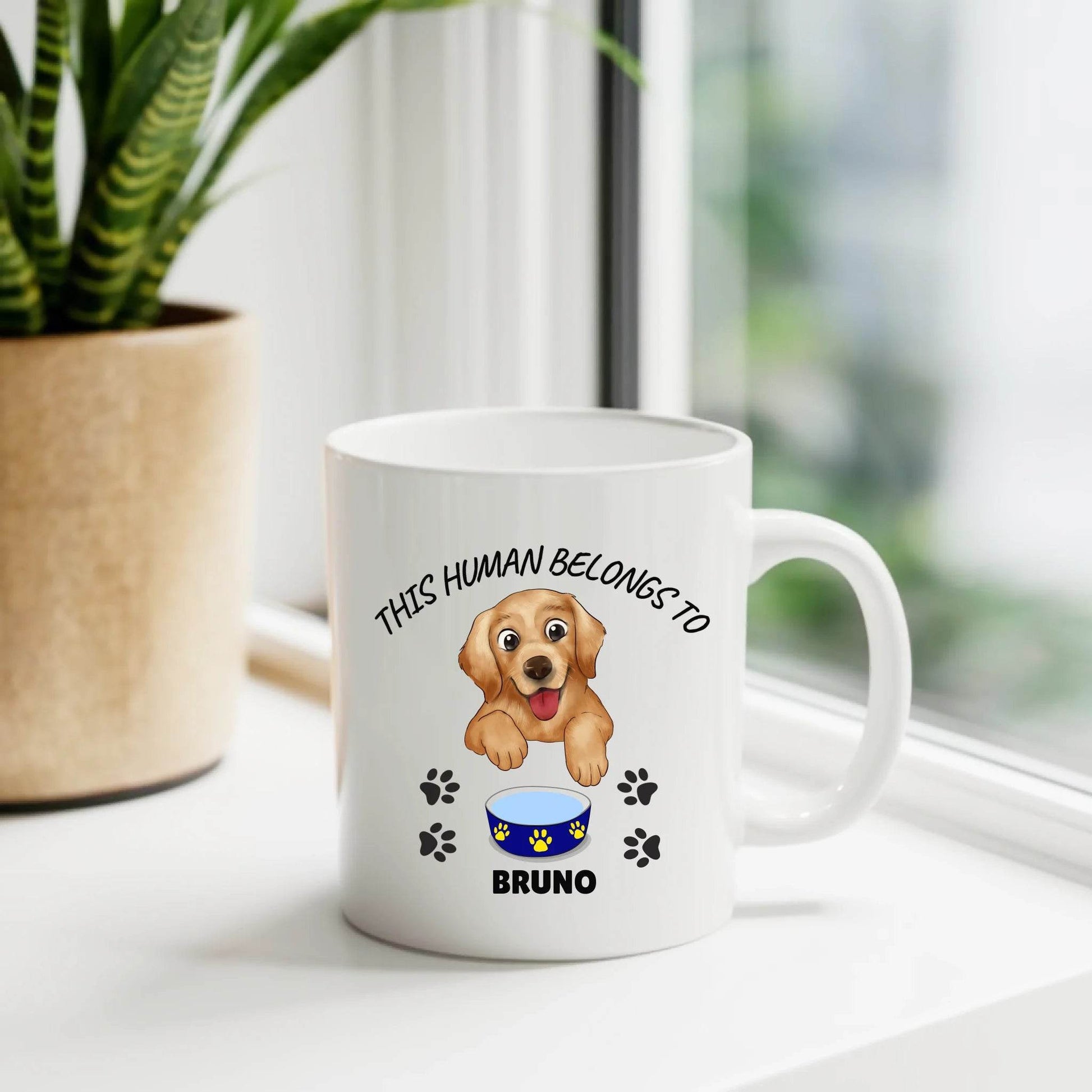 Personalized Dog Lover Mug – This Human Belongs to - Paw-some gift for Dog Lovers - Eshaarya