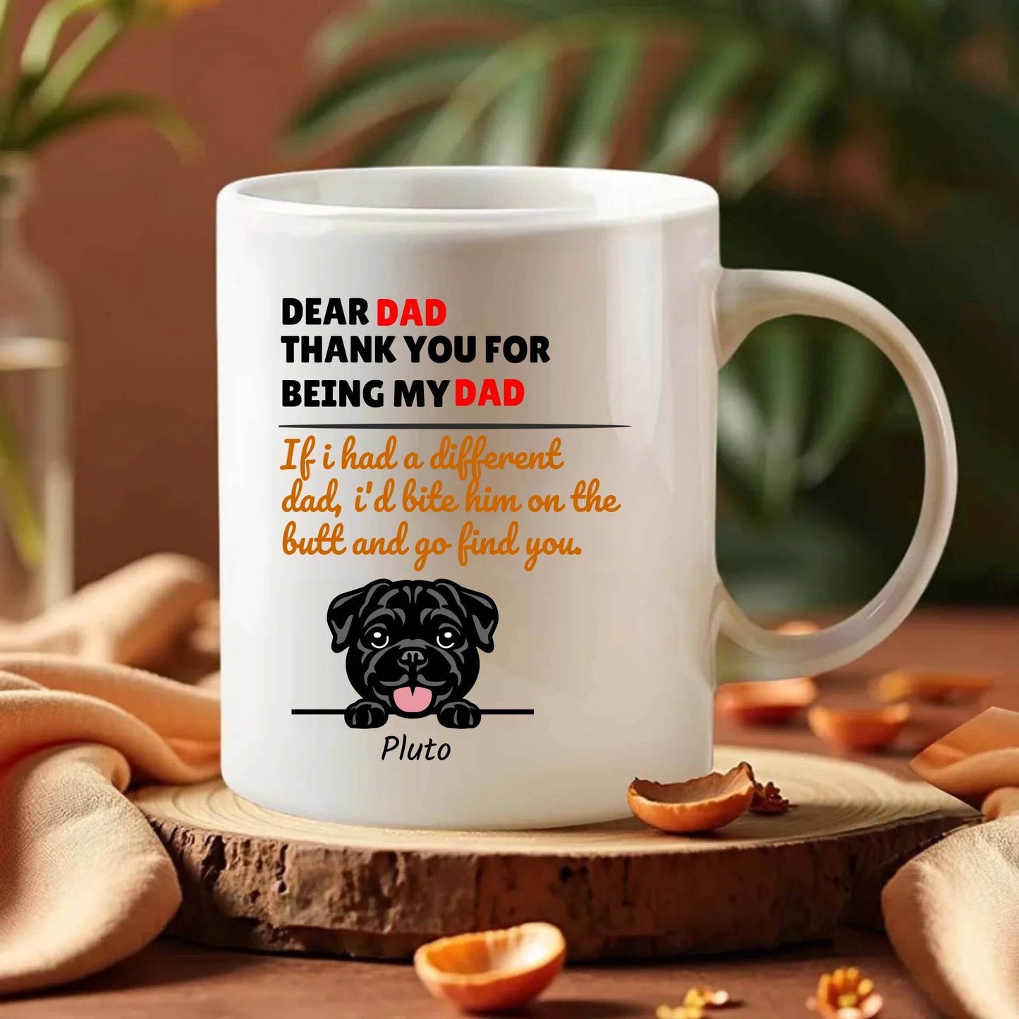 Personalized ceramic Mug for Dog Dad and Dog Mom: Perfect Gift For Dog Lovers - Thank You For Being My Dad/Mom - Eshaarya