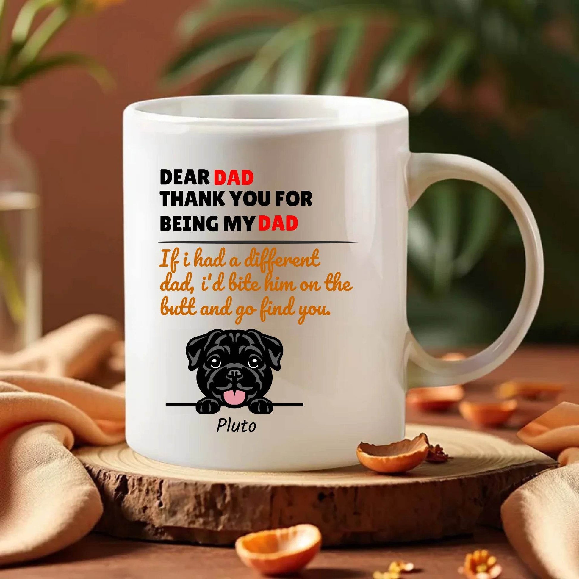 Personalized ceramic Mug for Dog Dad and Dog Mom: Perfect Gift For Dog Lovers - Thank You For Being My Dad/Mom - Eshaarya