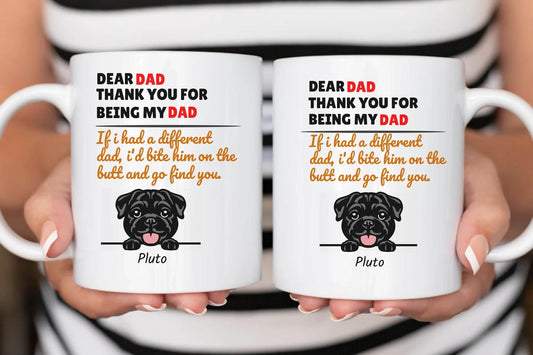 Personalized ceramic Mug for Dog Dad and Dog Mom: Perfect Gift For Dog Lovers - Thank You For Being My Dad/Mom - Eshaarya
