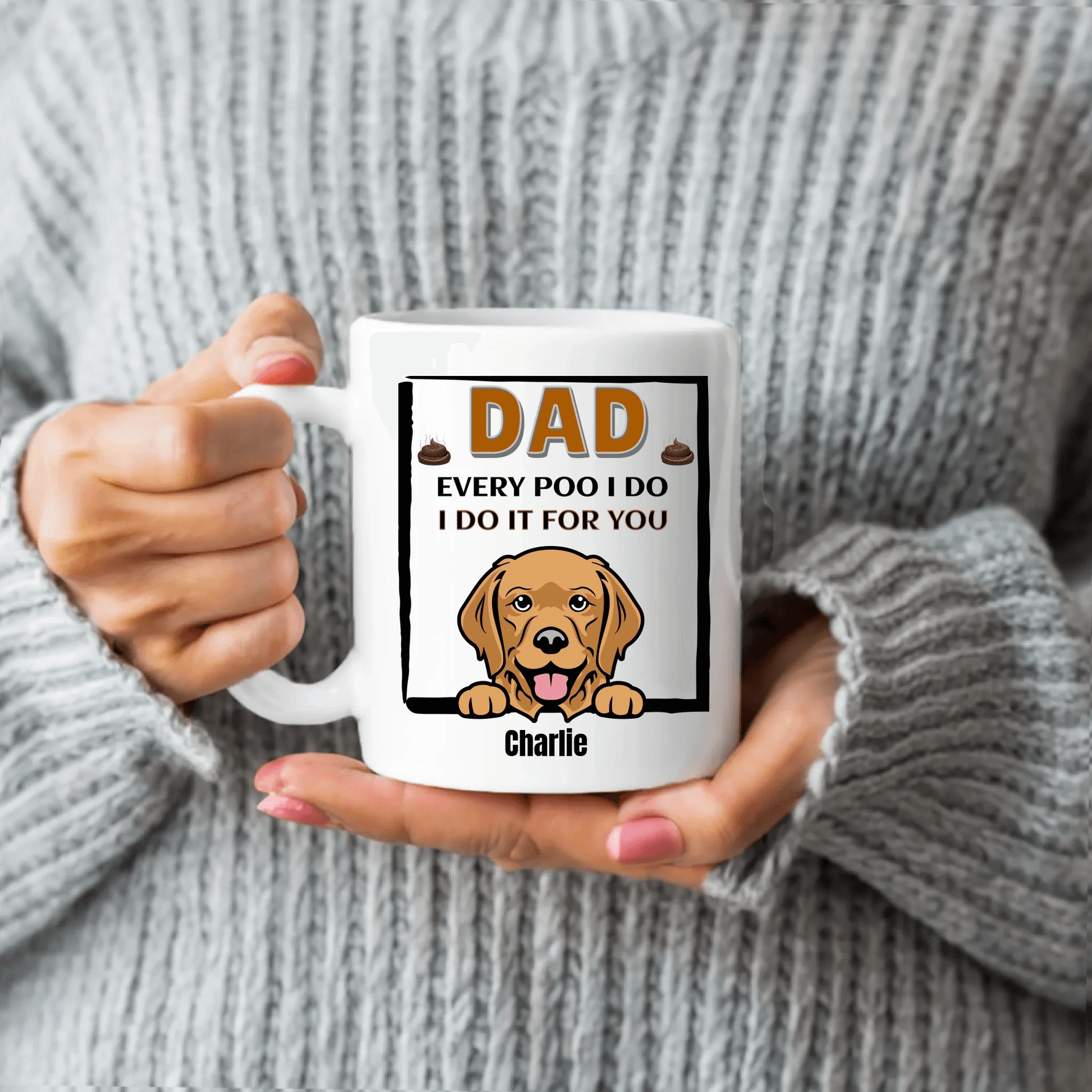 Personalized ceramic Mug for Dog Dad: Playful Pups - Every Poo We Do, We Do It For You - Eshaarya