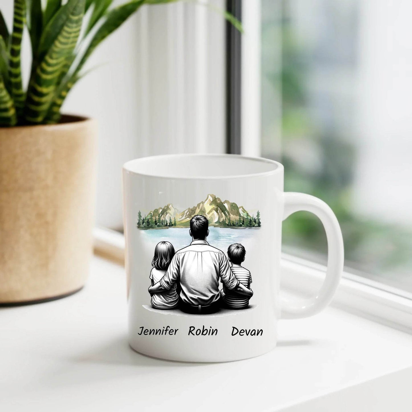 Cherished Moments Mug: Father, Son & Daughter Together - Eshaarya