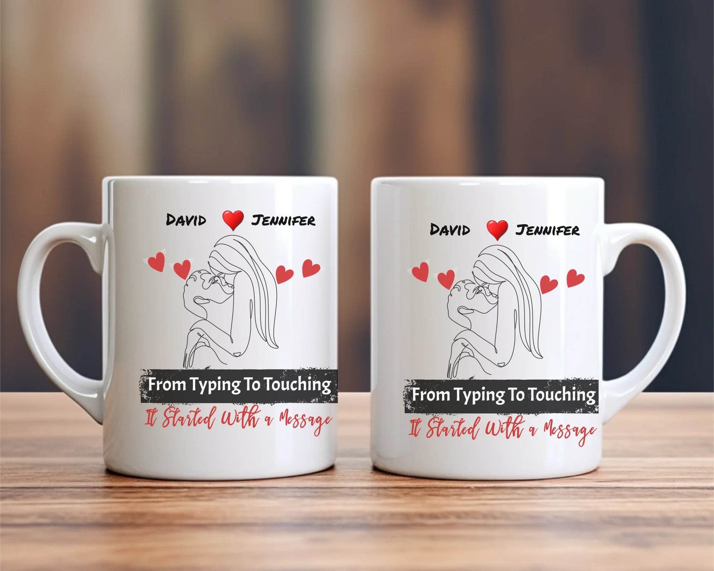 Personalized Ceramic Mug - Romantic Couple Embrace - A Gift for a Special Occasion for Your Loved Ones - Eshaarya