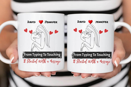 Personalized Ceramic Mug - Romantic Couple Embrace - A Gift for a Special Occasion for Your Loved Ones - Eshaarya