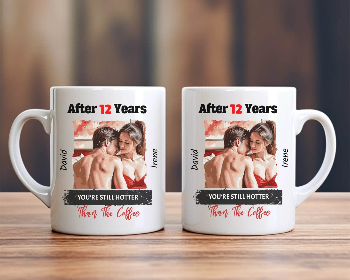 Personalized Ceramic Mug - Affectionate Couple – Gift for Young Couples for Birthday and Anniversary - Eshaarya