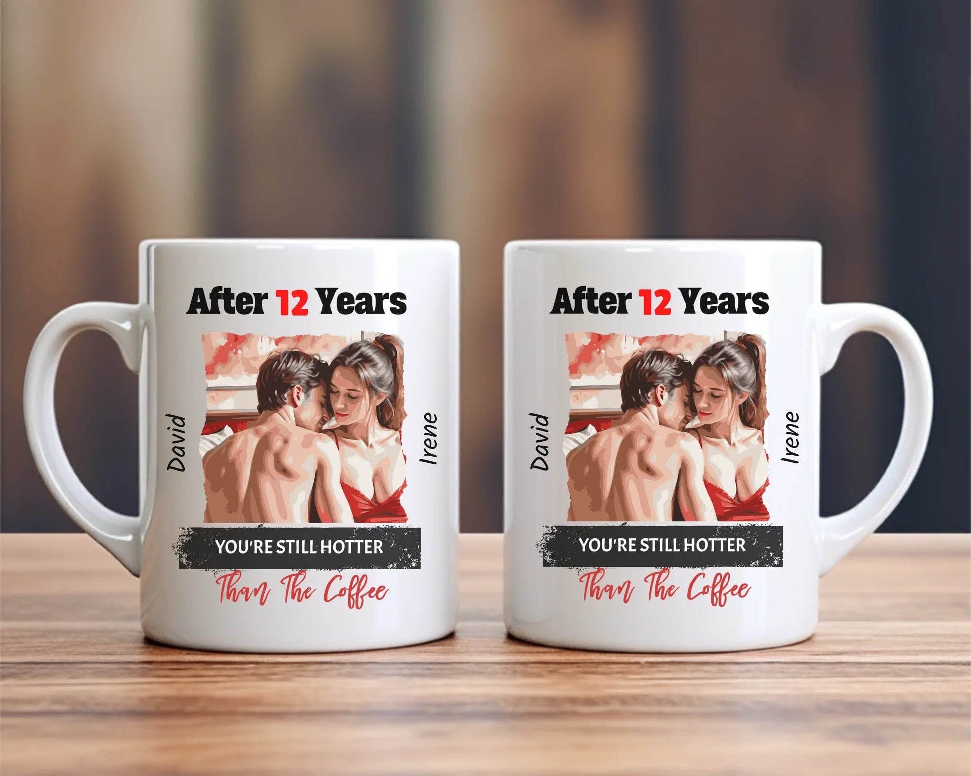 Personalized Ceramic Mug - Affectionate Couple – Gift for Young Couples for Birthday and Anniversary - Eshaarya