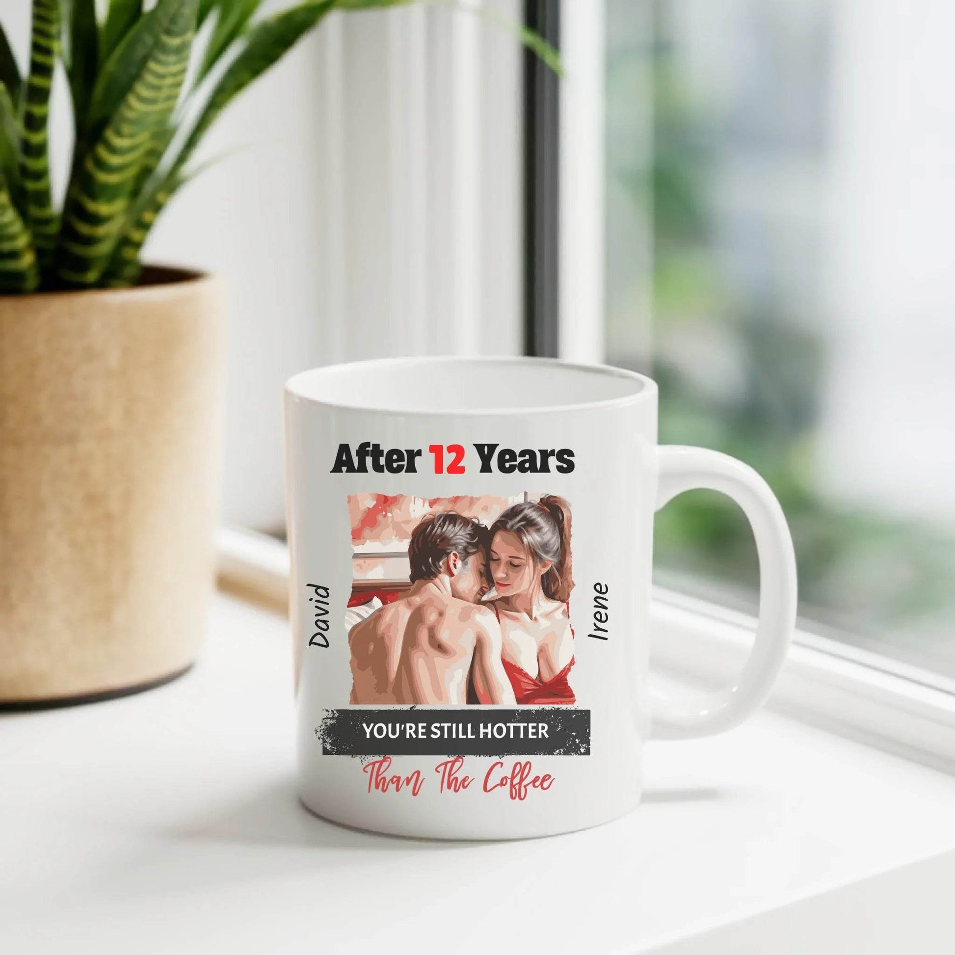Personalized Ceramic Mug - Affectionate Couple – Gift for Young Couples for Birthday and Anniversary - Eshaarya