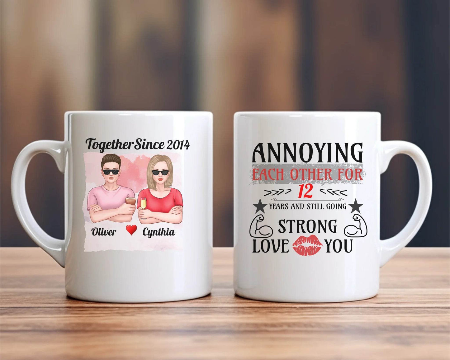 Personalized Ceramic Mug - Valentine Couple - A Perfect Gift For Special Occasion - Eshaarya