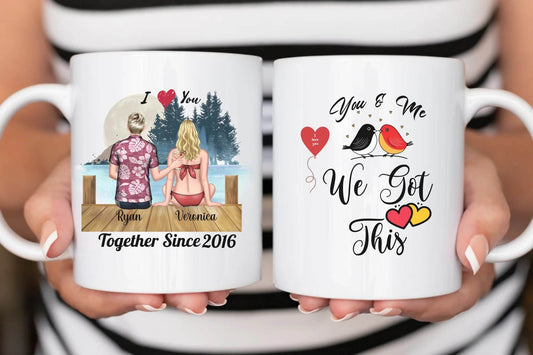 Personalized Ceramic Mug - Relive Your Holiday Memories - A Perfect Gift For Couples for Birthday and Anniversary - Eshaarya