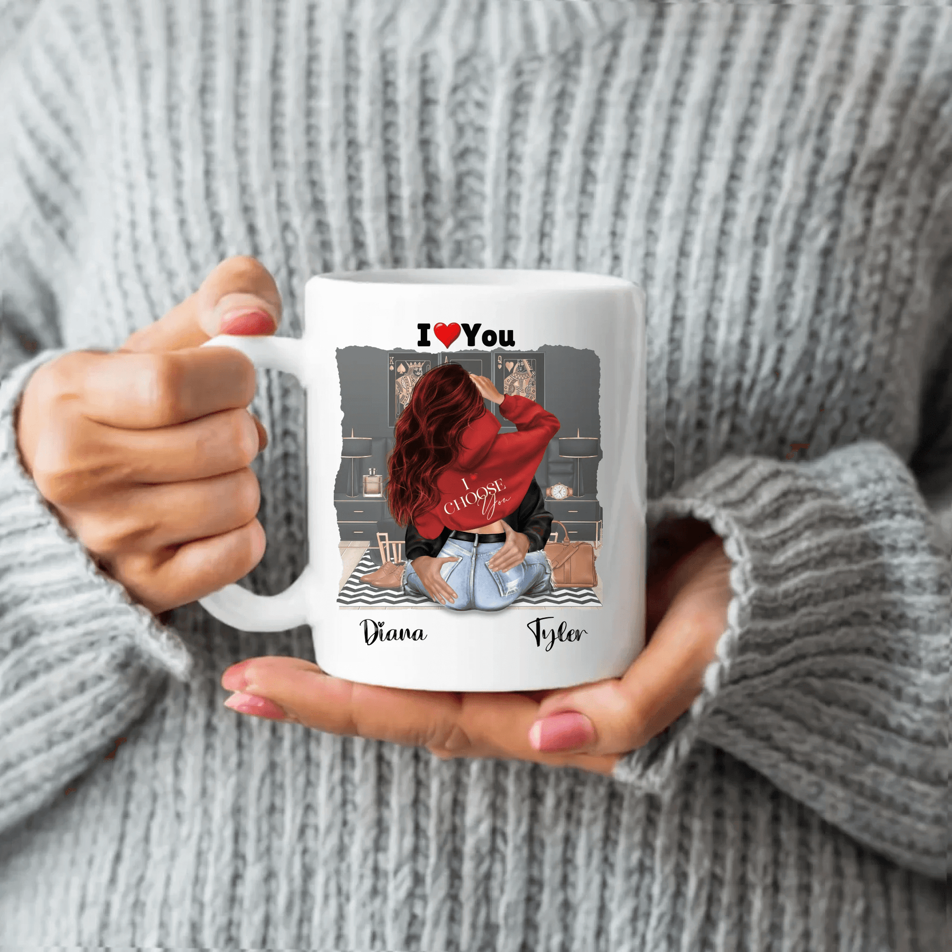 Personalized Romantic Mug – Affectionate Couple - Gift for Couples for Birthday and Anniversary - Eshaarya