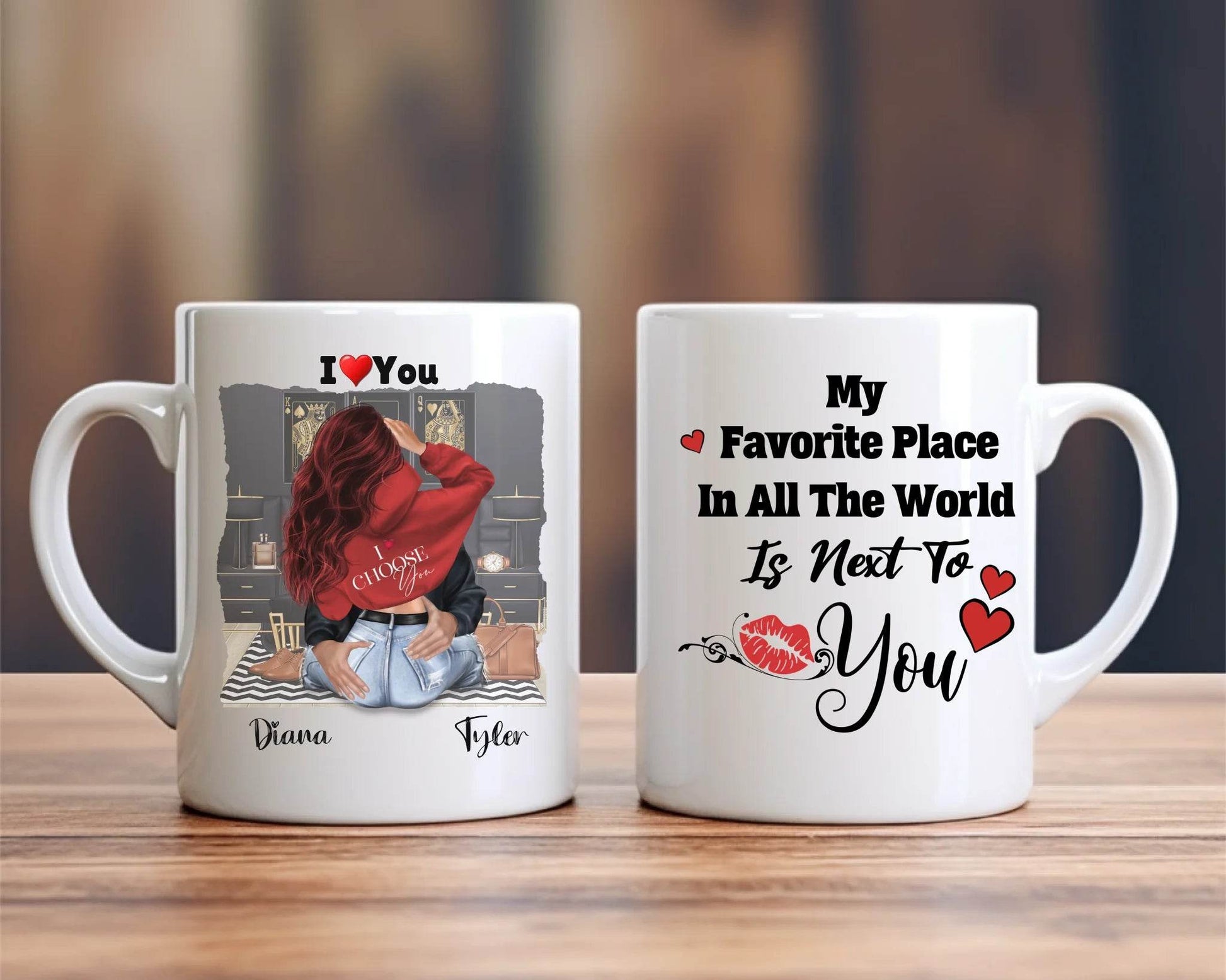 Personalized Romantic Mug – Affectionate Couple - Gift for Couples for Birthday and Anniversary - Eshaarya