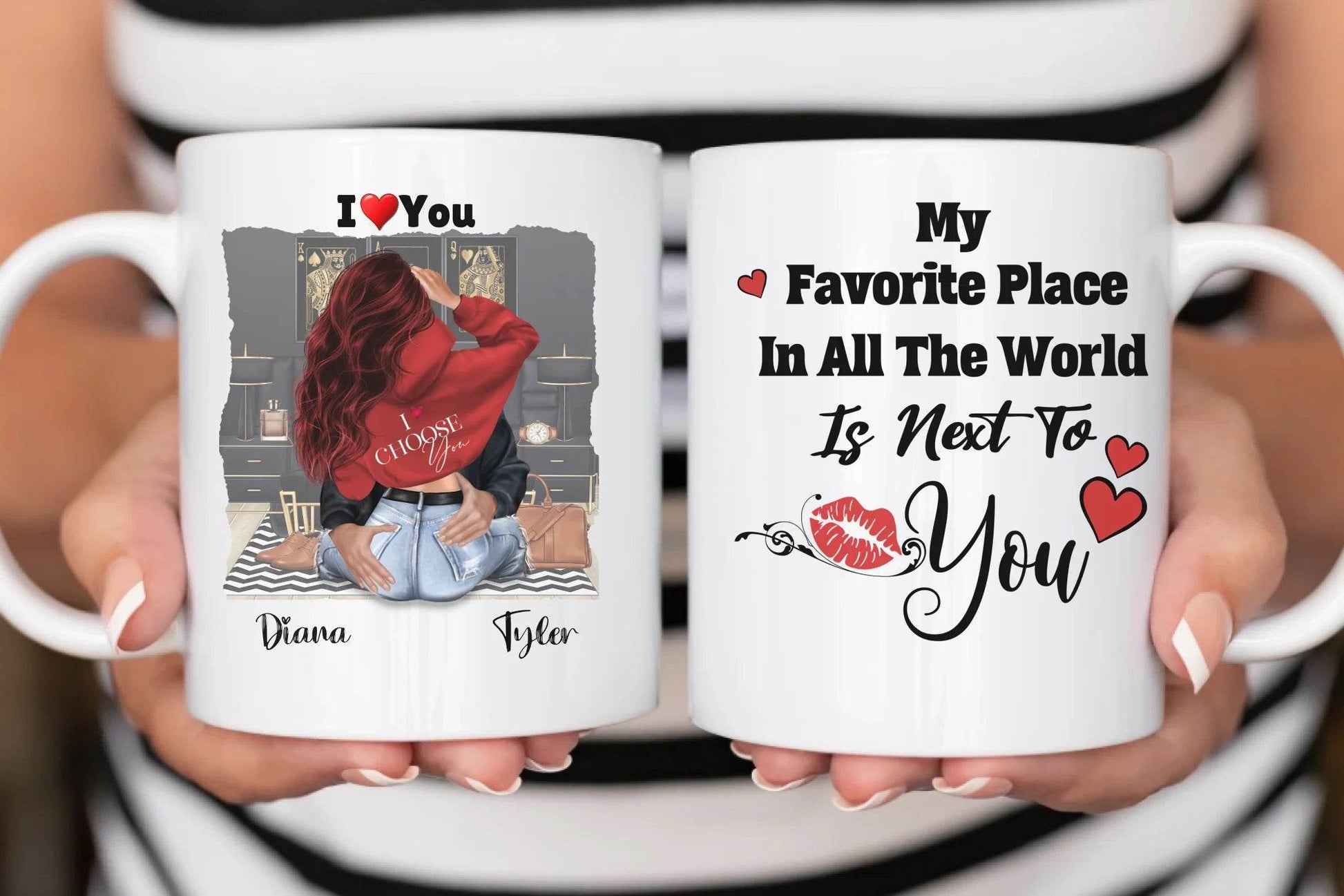 Personalized Romantic Mug – Affectionate Couple - Gift for Couples for Birthday and Anniversary - Eshaarya