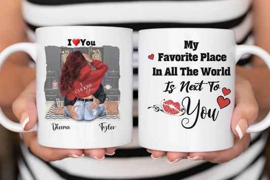 Personalized Romantic Mug – Affectionate Couple - Gift for Couples for Birthday and Anniversary - Eshaarya