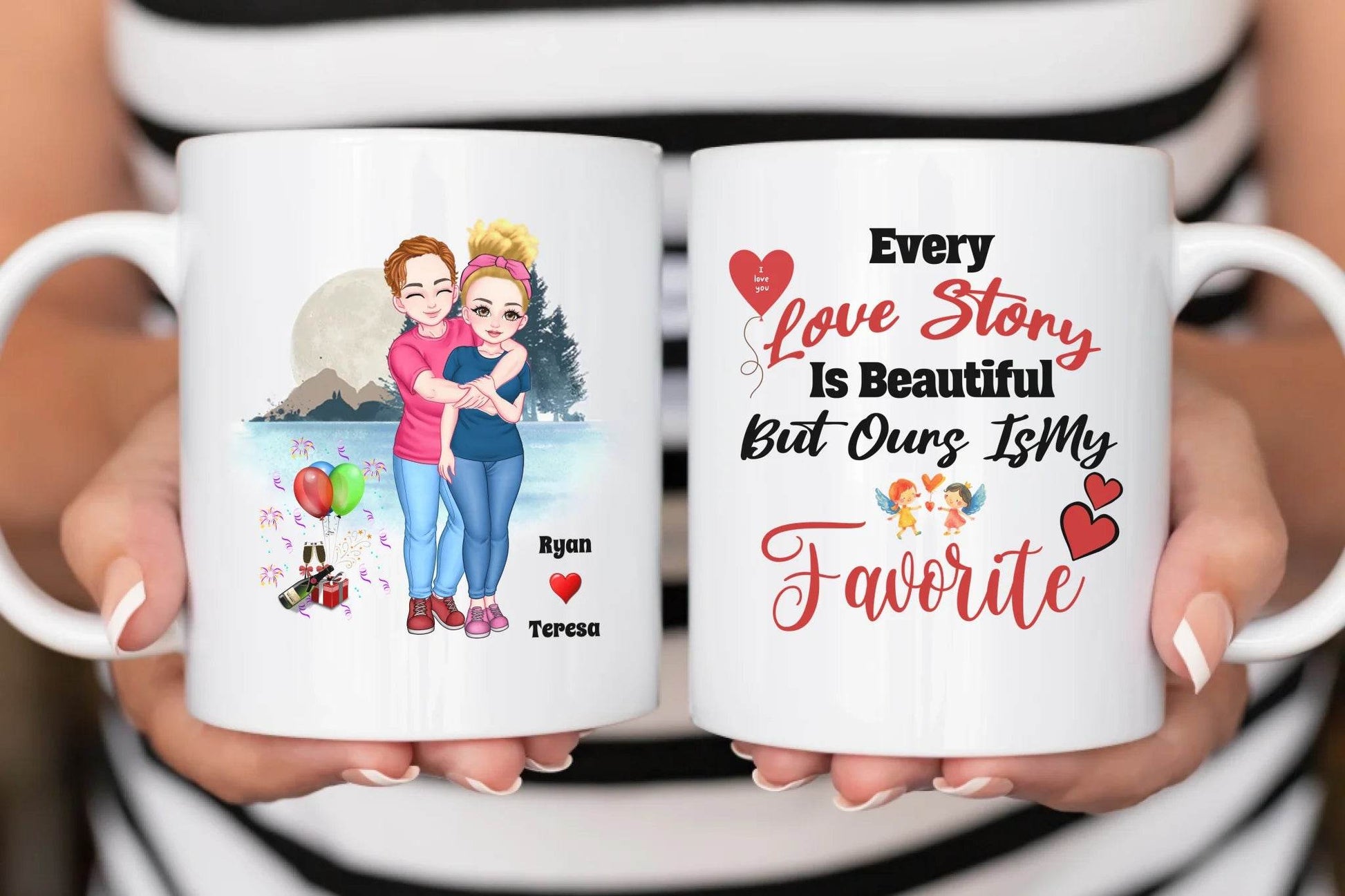 Personalized Mug Featuring Cute Couple For Coffee And Tea Lovers - Eshaarya