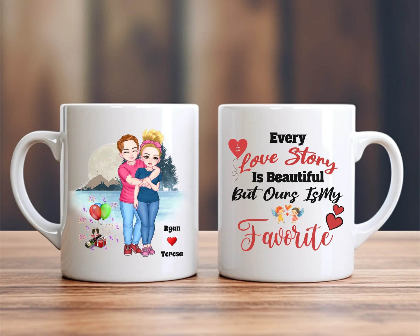 Personalized Mug Featuring Cute Couple For Coffee And Tea Lovers - Eshaarya