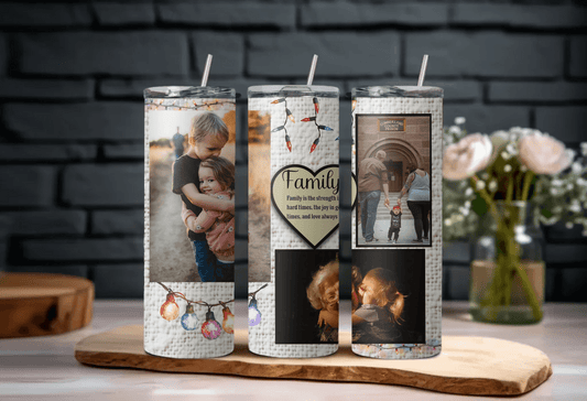 Family Tumbler with Pics, Gift for Parents, Gift for Couples Gift for Father's Day, Gift For Mother's Day. - Eshaarya