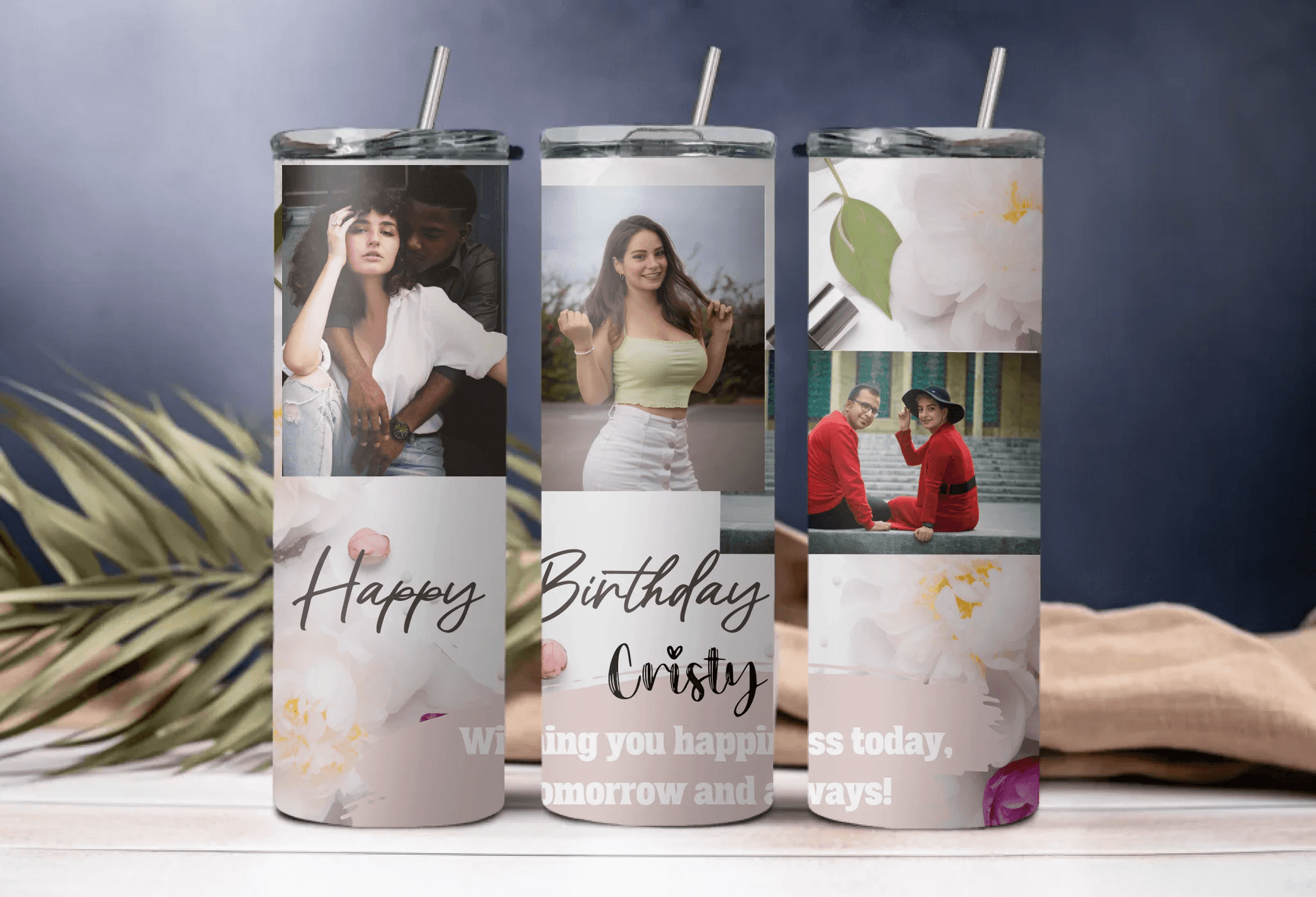 Unique Tumbler with Custom Photo & Birthday Message - Gift for her, Birthday Gift, Gift for loved ones, Gift for siblings, Gift for parents, Unique Gifts. - Eshaarya