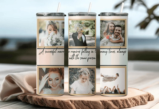 Forever Ours: Personalized Wedding Photo Tumbler, Unique Wedding gift, Anniversary gift, Gift for Her, Personalized Gift - Eshaarya