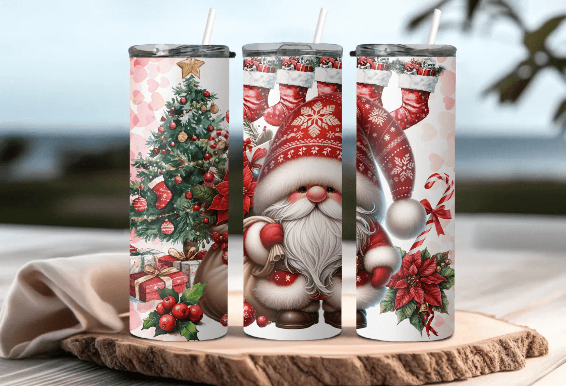 Santa Claus & Christmas Tree Tumbler – Perfect Holiday Drinkware for Winter Sips! - Eshaarya