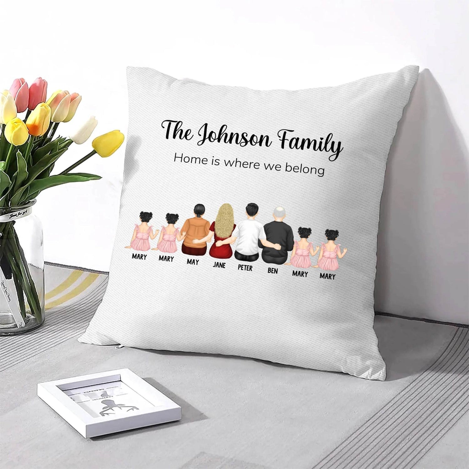 Personalized Family Cushion Pillow - A Hug You Can Hold | Unique Gift for Parents | Gift for Mom | Gift for Dad - Eshaarya