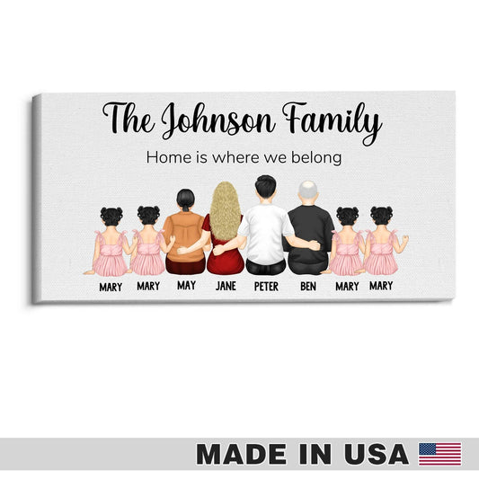 Personalized Family Framed Canvas – Perfect Gift for Families | Gift for Mom | Gift for Dad | Gift for Grandparents - Eshaarya