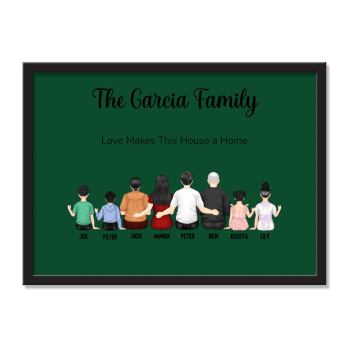 Personalized Family Portrait Frame | Wall Art | Home Decor | Gift For Family | Unique Gift - Eshaarya