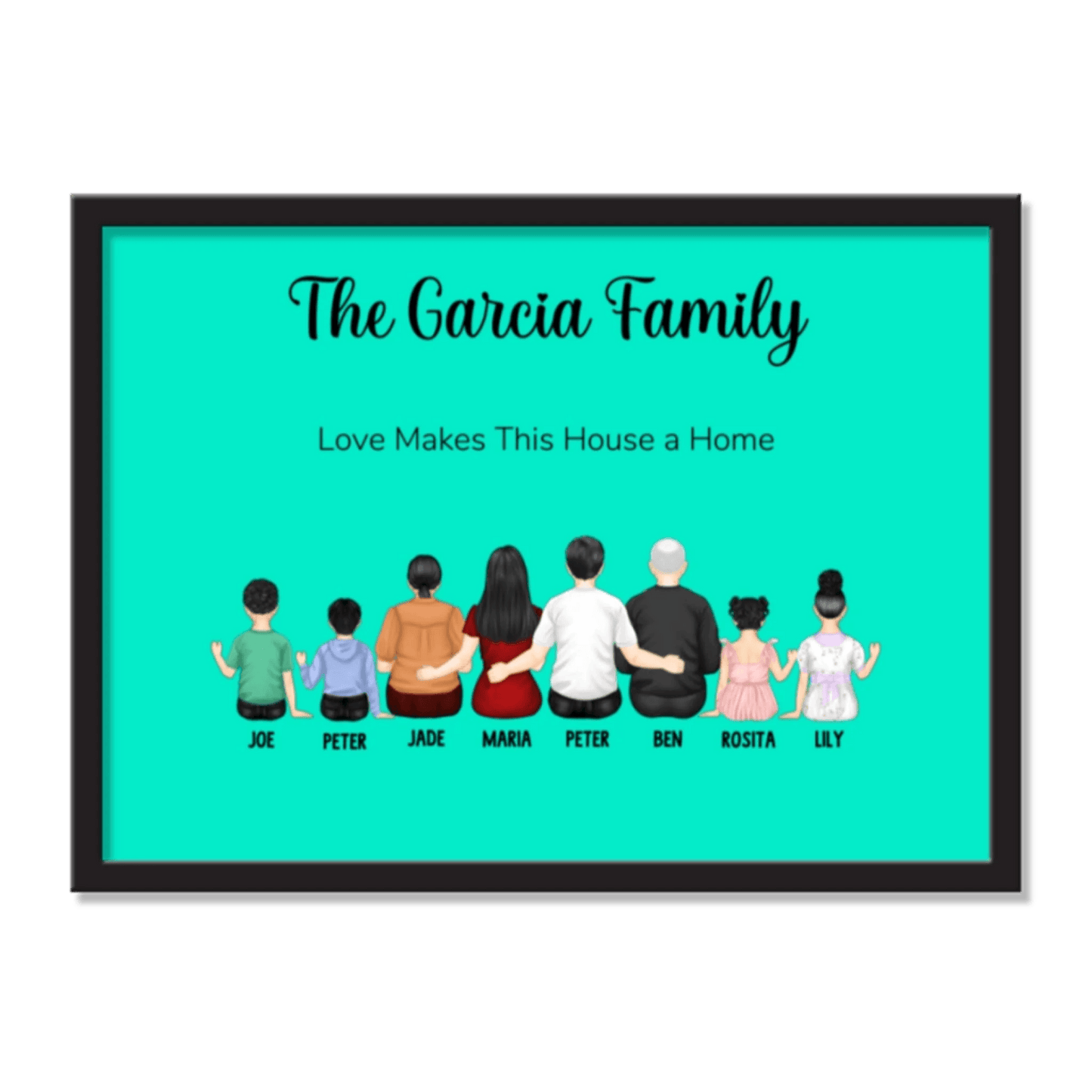 Personalized Family Portrait Frame | Wall Art | Home Decor | Gift For Family | Unique Gift - Eshaarya