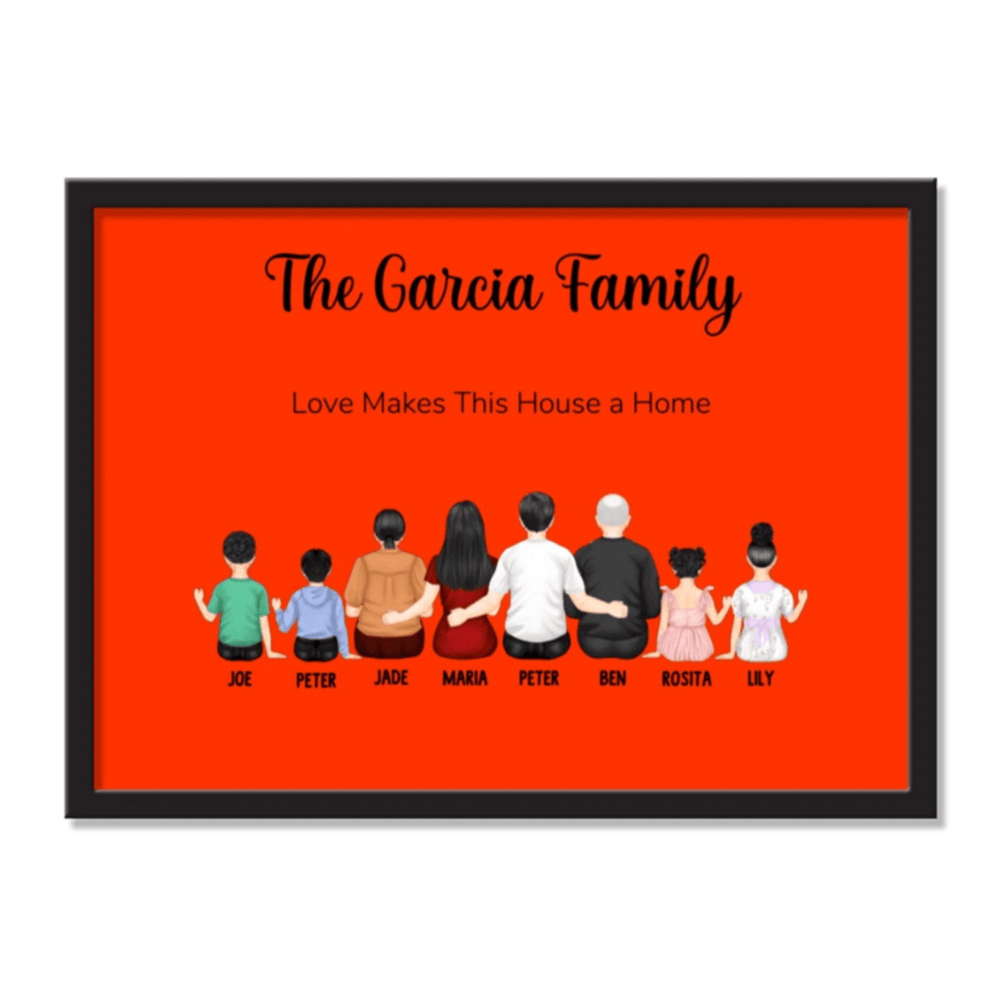 Personalized Family Portrait Frame | Wall Art | Home Decor | Gift For Family | Unique Gift - Eshaarya