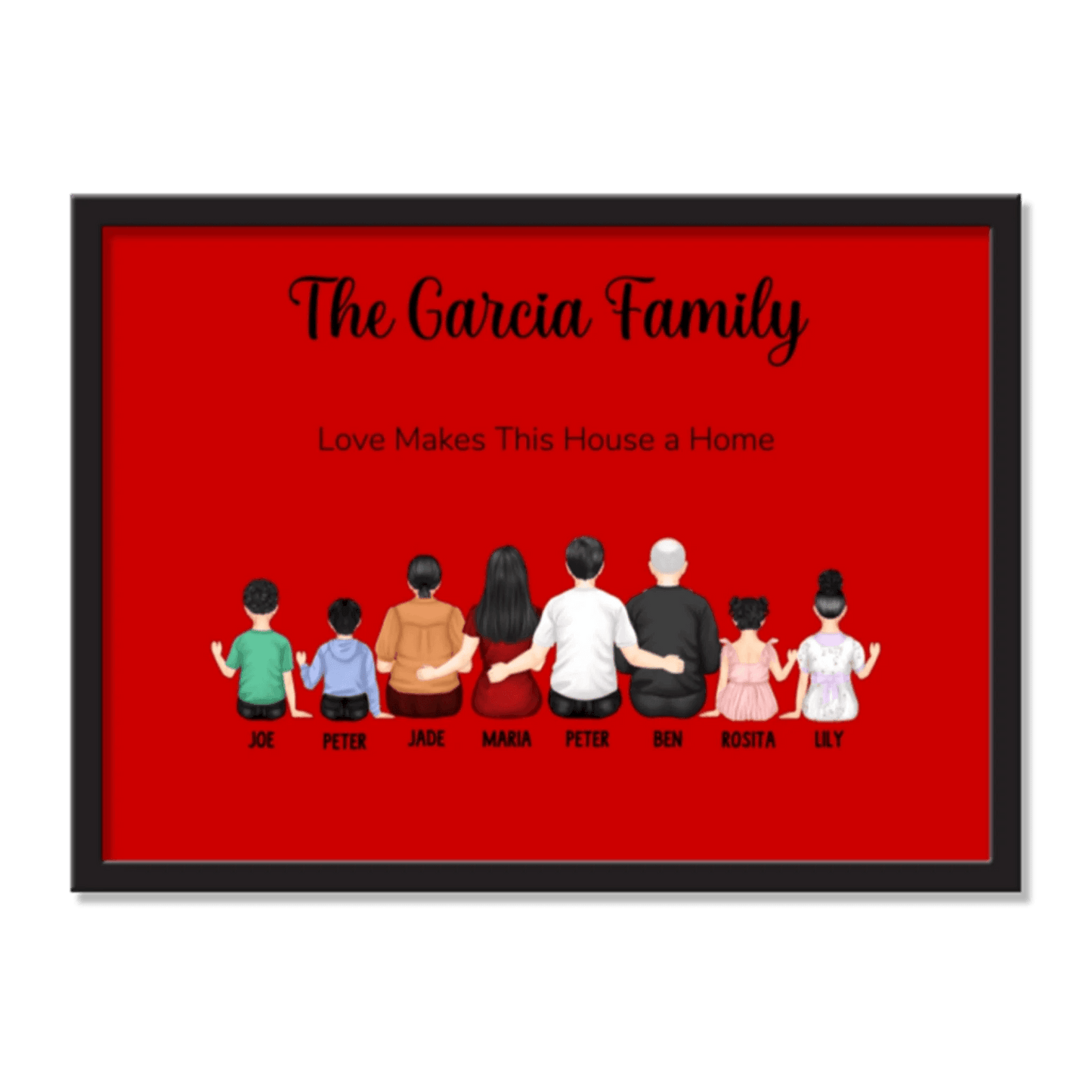 Personalized Family Portrait Frame | Wall Art | Home Decor | Gift For Family | Unique Gift - Eshaarya