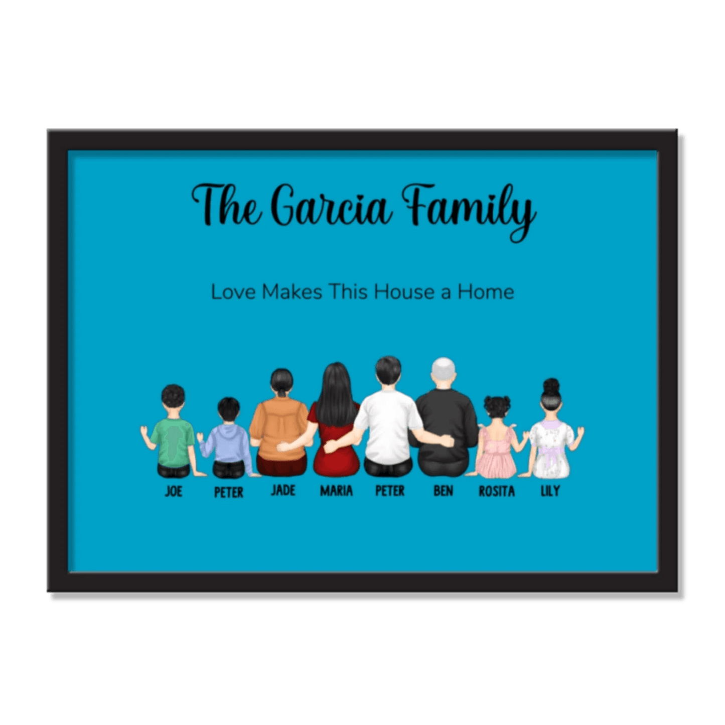 Personalized Family Portrait Frame | Wall Art | Home Decor | Gift For Family | Unique Gift - Eshaarya