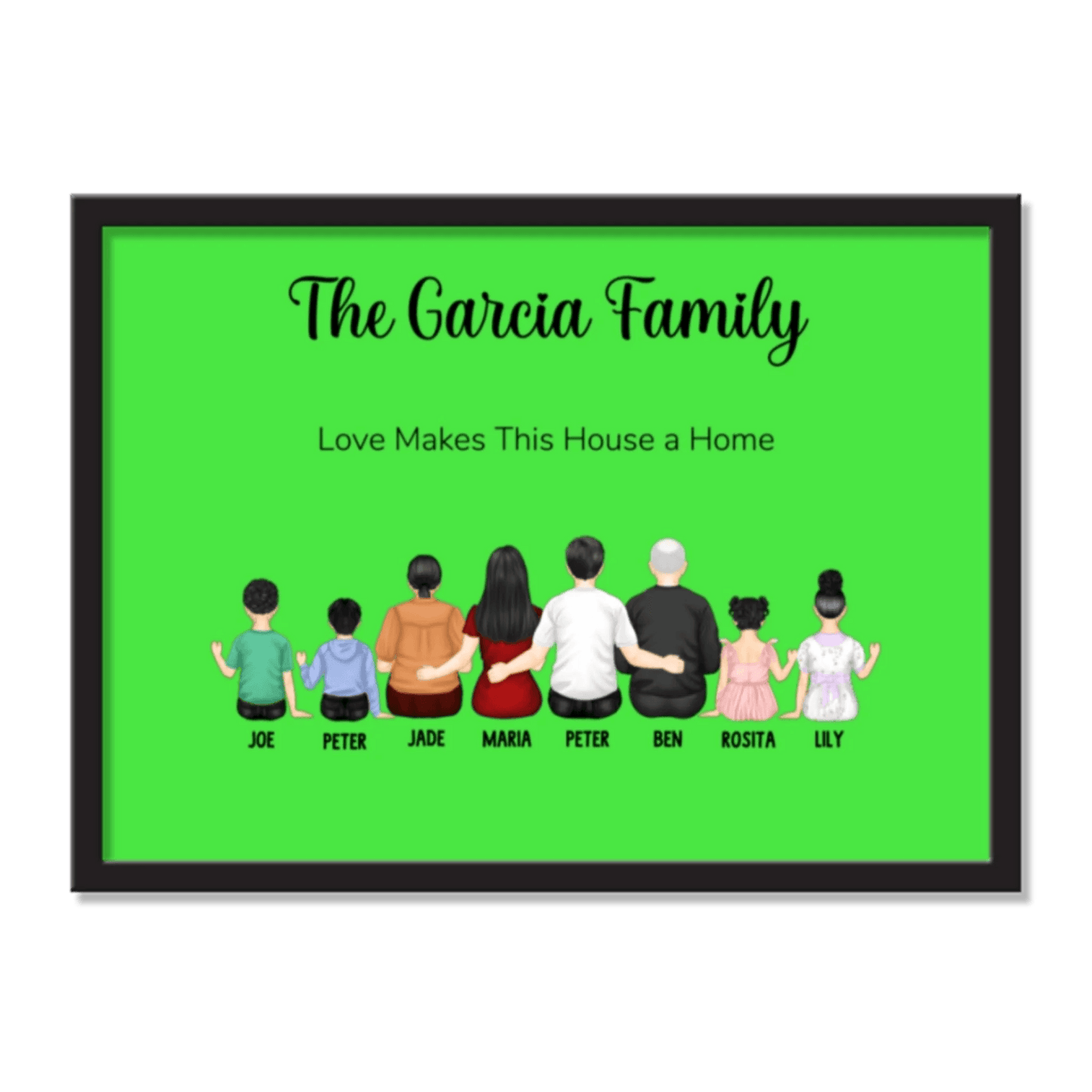 Personalized Family Portrait Frame | Wall Art | Home Decor | Gift For Family | Unique Gift - Eshaarya